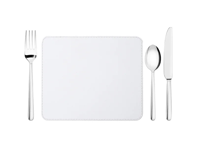 Doodles - Sublimation 19cmx23cm PU Leather Placemat (White)