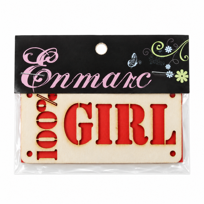 Doodles - Enmarc - "100% Girl Red" Chipboard Embellishment