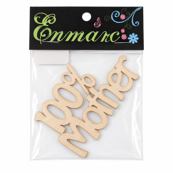 Doodles - Enmarc - "100% Mother" Chipboard Embellishment