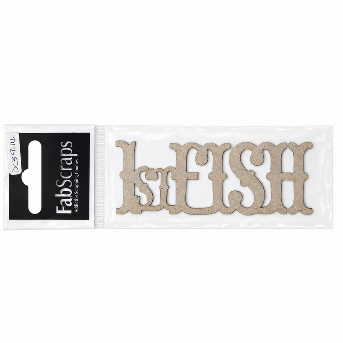 Doodles - FabScraps - “1st Fish" Chipboard Embellishment
