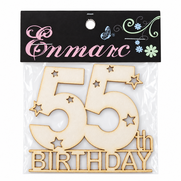 Doodles - Enmarc - "55th Birthday" Chipboard Embellishment
