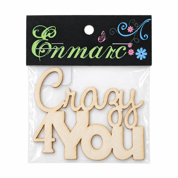 Doodles - Enmarc - "Crazy 4 You" Chipboard Embellishment