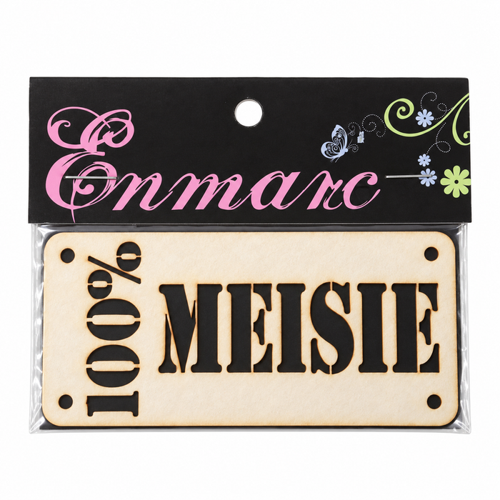 Doodles - Enmarc - "100% Meisie" - Black Chipboard Embellishment