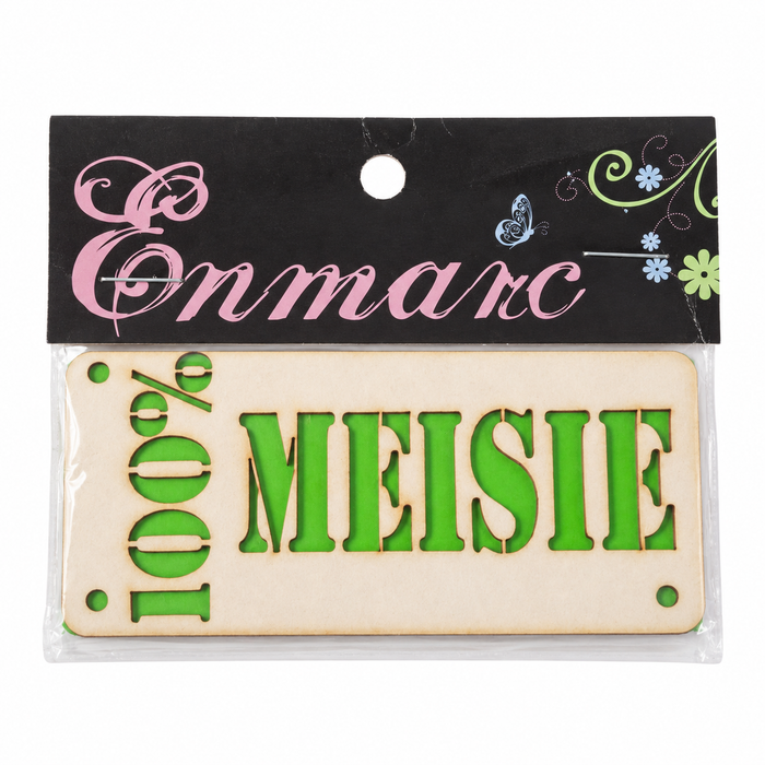 Doodles - Enmarc - "100% Meisie" - Green Chipboard Embellishment