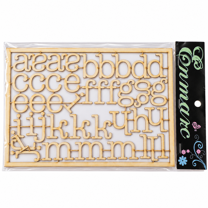 Doodles - Enmarc - Alphabet Lowercase Letter Chipboard Set