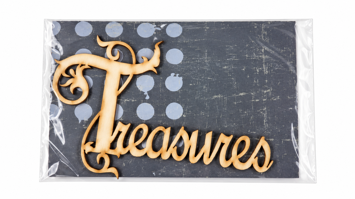 Doodles - Enmarc - “Treasures” Cursive Word Embellishment