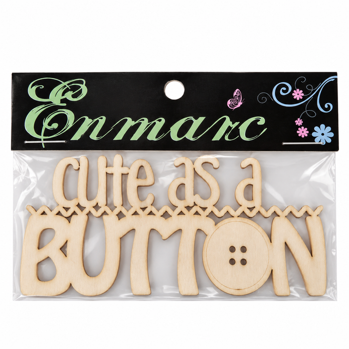 Doodles - Enmarc - "Cute as a Button" Chipboard Embellishment