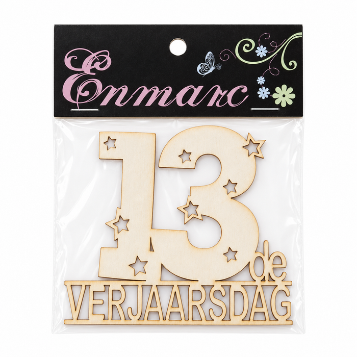 Doodles - Enmarc - "13de Verjaarsdag" Chipboard Embellishment