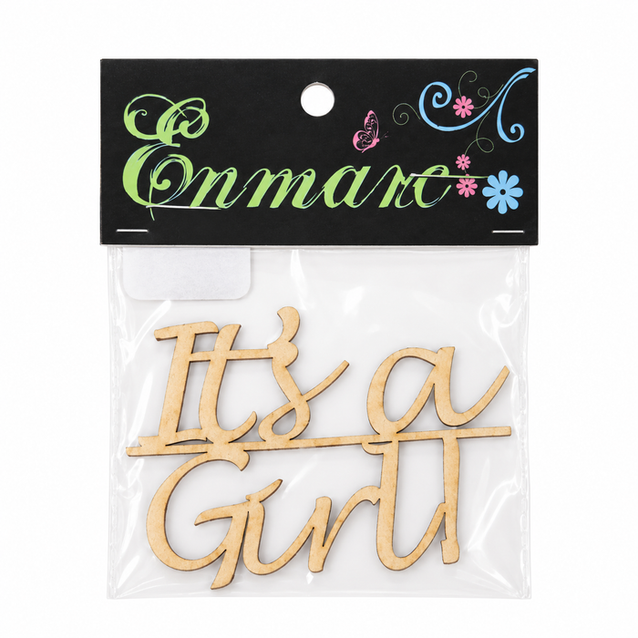 Doodles - Enmarc - "It’s a Girl" Chipboard Embellishment