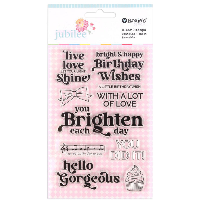 Rosie's studio - Jubilee Collection -Birthday Wishes  Clear Stamps