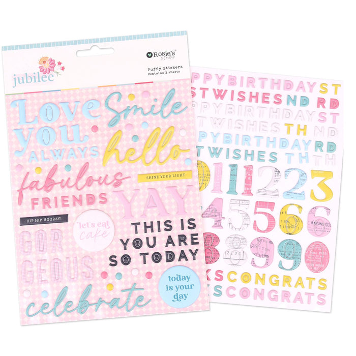 Rosie's Studio - Jubilee Collection - Puffy Stickers (2 Sheets)