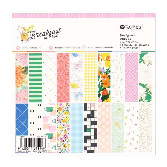 Rosie's Studio - Breakfast in Bed - 6x6 Designer Paper Pack