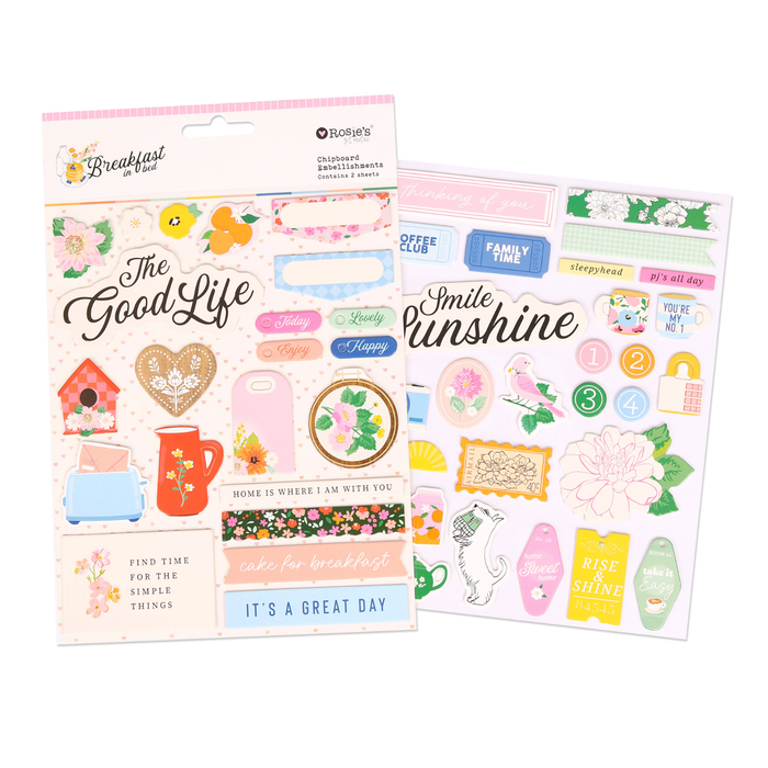Rosie's Studio - Breakfast in Bed Chipboard Sticker Pack