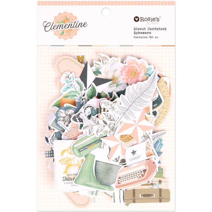 Rosie's Studio - Clementine Collection - Diecut Cardstock Ephemera 124pcs