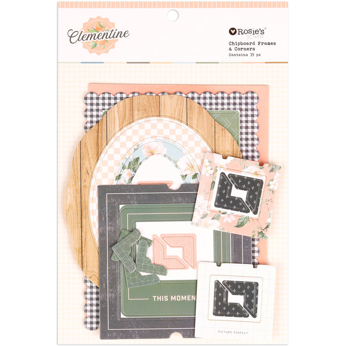 Rosie's Studio - Clementine Collection - Chipboard Frames & Corners 35pc