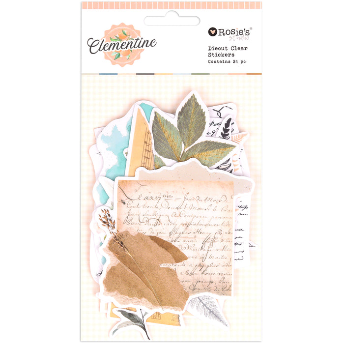 Rosie's Studio - Clementine Collection - Diecut Clear Stickers 24pcs