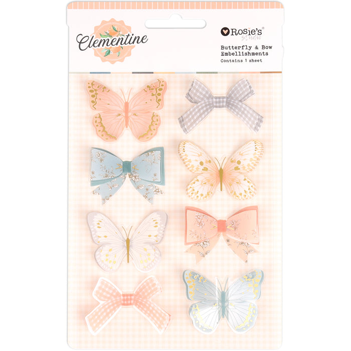 Rosie's Studio - Clementine Collection - Butterfly & Bow Embellishments