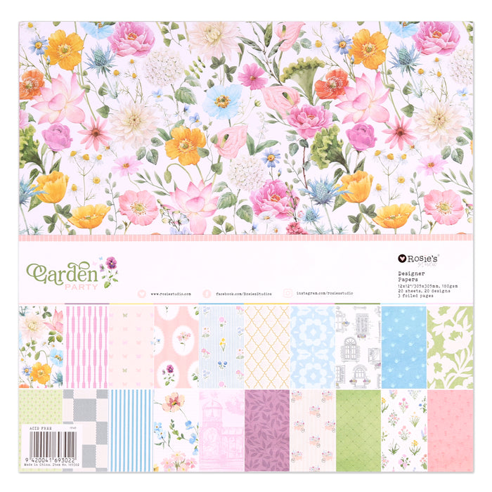 Rosie's Studio - Garden Party Collection - 12x12" Paper Pack 20 sheet