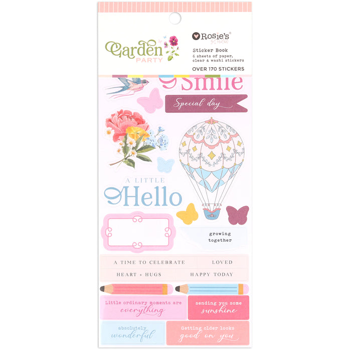 Rosie's Studio - Garden Party Collection - Sticker Book, 6 sheets