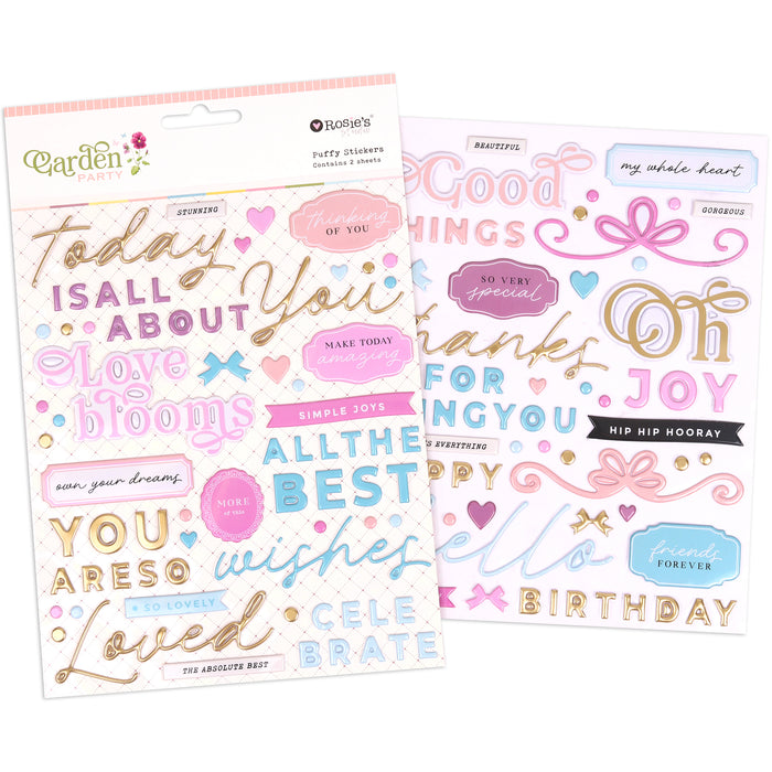 Rosie's Studio - Garden Party Collection - Puffy Stickers 2 sheets