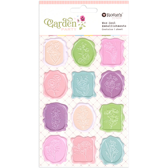 Rosie's Studio - Garden Party Collection - Wax Seal Embellishments 12pc