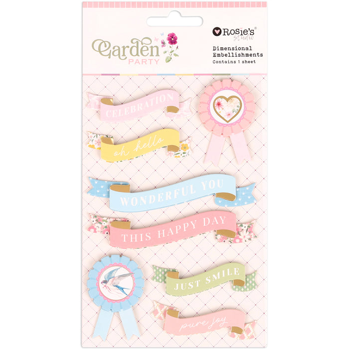 Rosie's Studio - Garden Party Collection - Dimensional Banner Embellishments