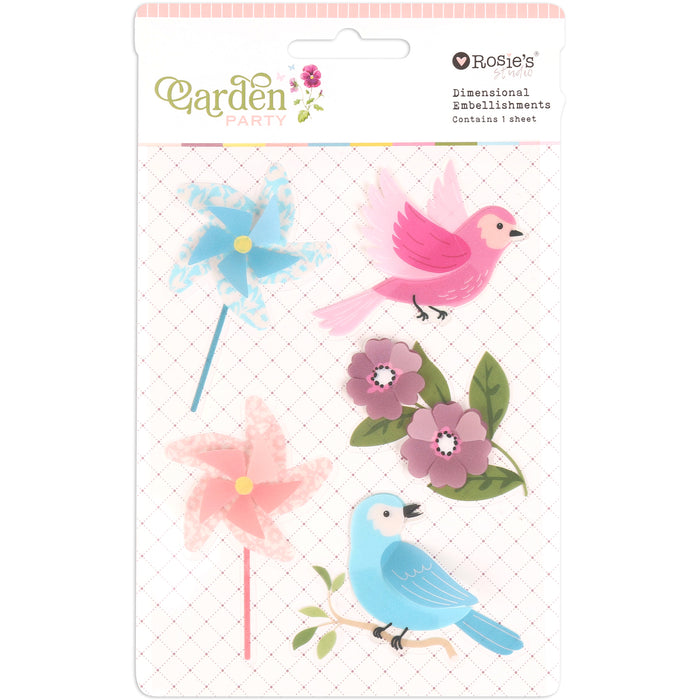 Rosie's Studio - Garden Party Collection - Dimensional Acetate Embellishments