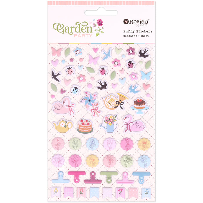 Rosie's Studio - Garden Party Collection - Puffy Motif Stickers