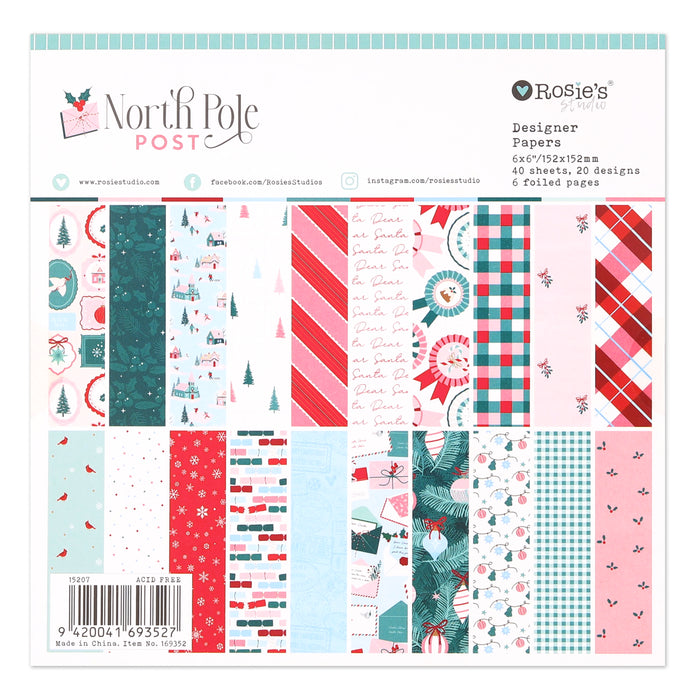 North Pole Post 6x6" Designer Paper Pad 40 Sheets