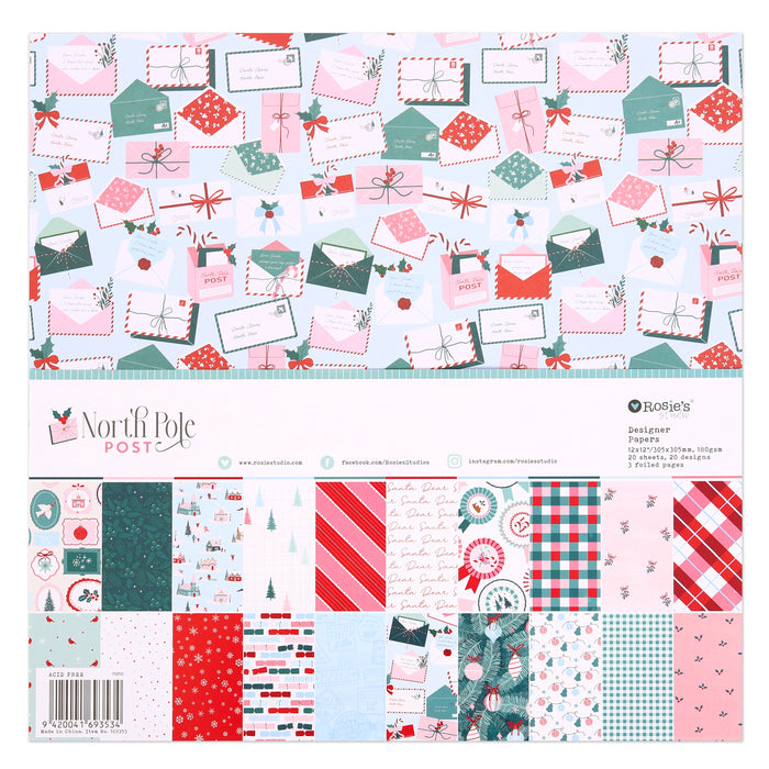 North Pole Post 12x12'' Designer Paper Pack 20 Sheets