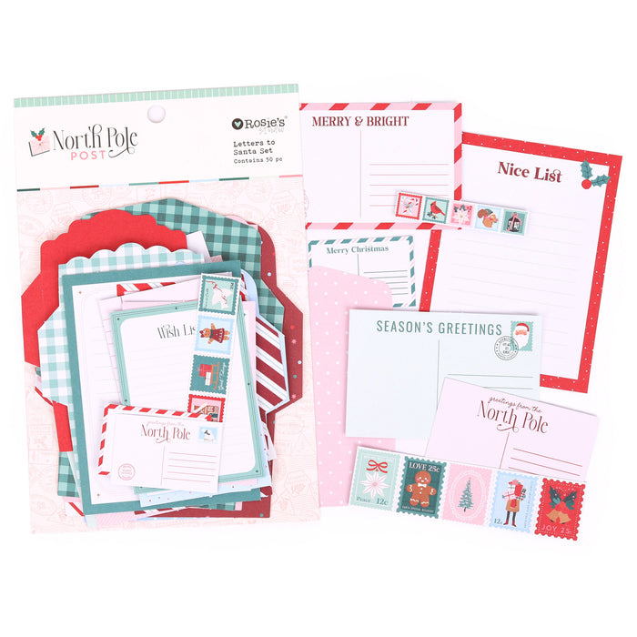 Rosie's Studio - North Pole Post Letters to Santa 50 Pieces
