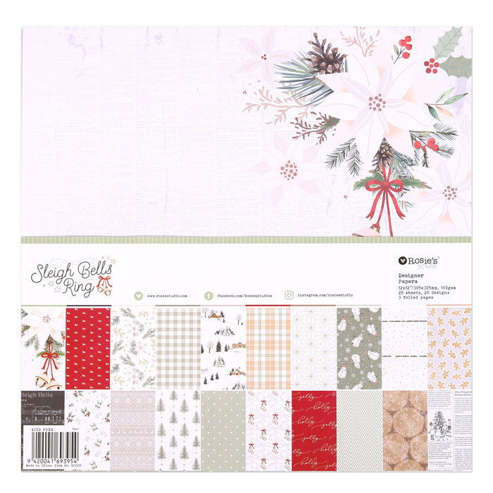 Rosie's Studio - Sleigh Bells Ring 12x12'' Designer Paper Pack 20 Sheets