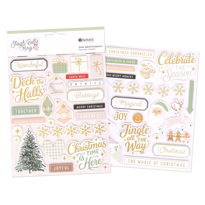 Rosie's Studio - Sleigh Bells Ring Dimensional Foam Stickers 2 Sheets
