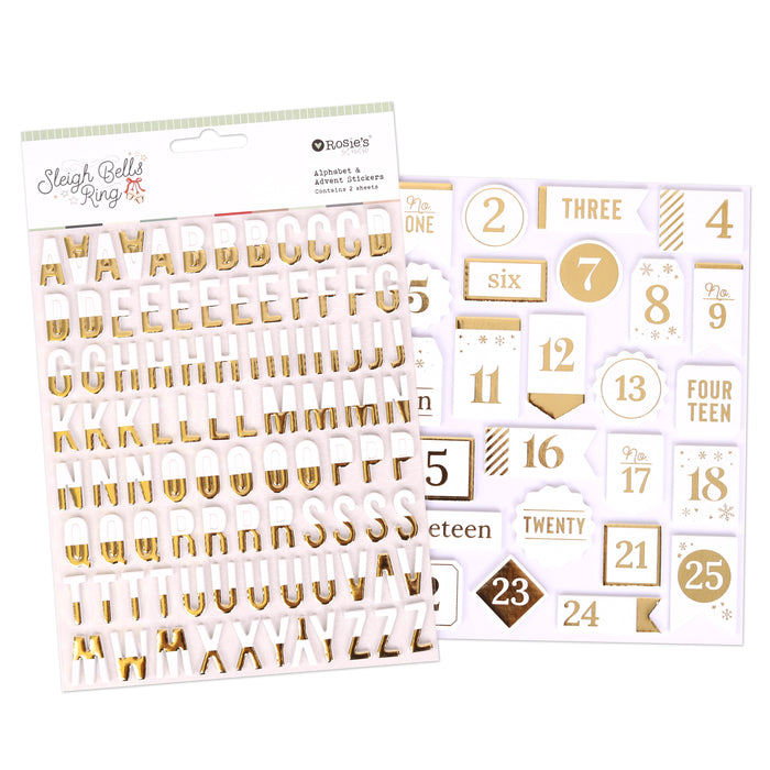 Rosie's Studio - Sleigh Bells Ring Foam Alphabet & Advent Stickers 2 Sheets