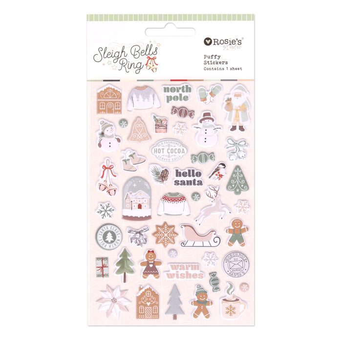 Rosie's Studio - Sleigh Bells Ring Puffy Motifs Stickers 1 Sheet