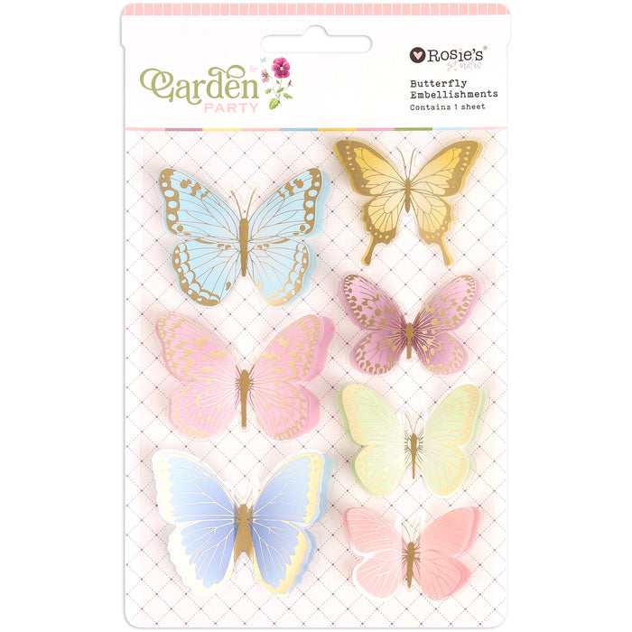 Rosie's Studio - Garden Party Collection - Butterfly Embellishments