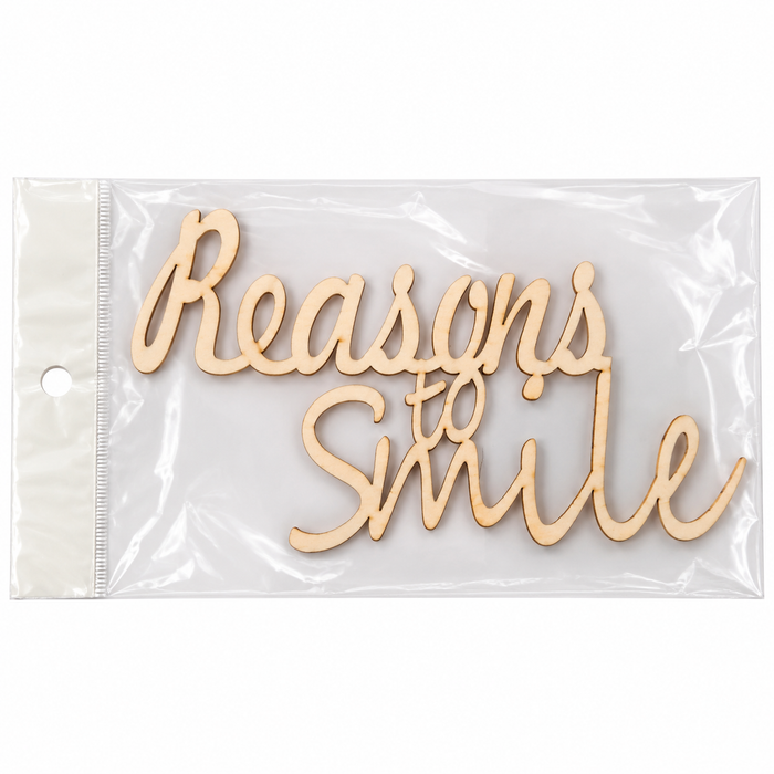 Doodles - “Reasons to Smile” Chipboard Script Embellishment