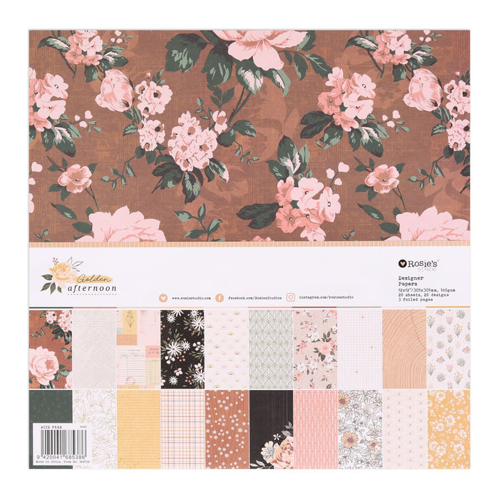 Rosie's Studio - Golden Afternoon Collection - 12x12 Designer Paper Pack