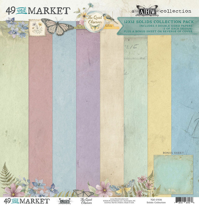 49 and Market - The Quiet Observer Collection - 12 x 12 Solids Collection Pack