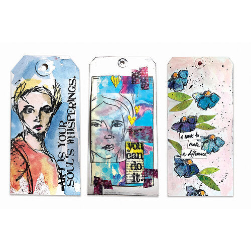 Ranger Ink - Dina Wakley Media - White Tag - Sizes Number 03 and 05