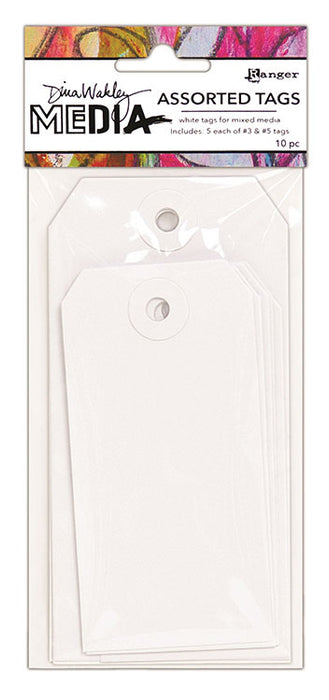 Ranger Ink - Dina Wakley Media - White Tag - Sizes Number 03 and 05