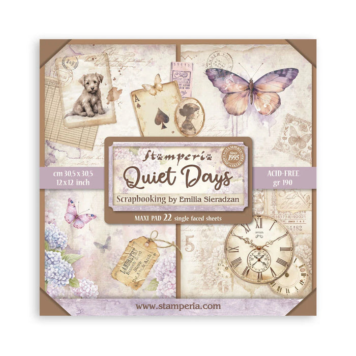 Stamperia - DS-Paper Pack 12"x12" 22/Pkg -Single Faced Sheets  Quiet Days Collection