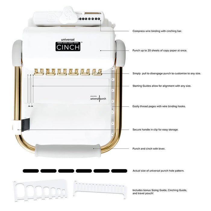 We R Makers Universal Cinch Gold & White - Super Doodles Value Bundle - NEW