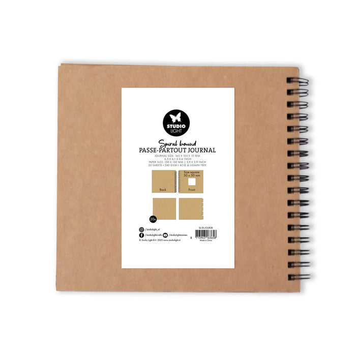 Studio Light - Essentials - Spiral passe-partout journal - 15x15 cm, Kraft