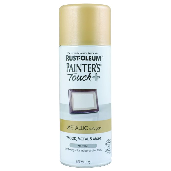 Rust-Oleum Painter's Touch Plus Metallic Spray Paint Soft Gold 312g 300416