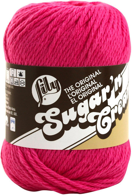 Lily Sugar'n Cream Yarn Solids-Hot Pink