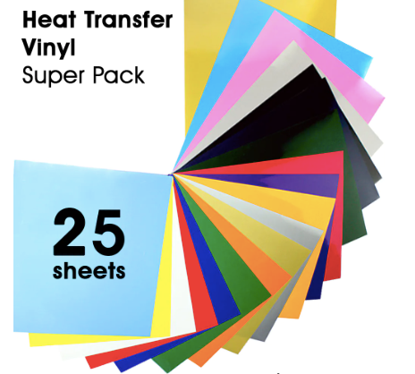 Doodles - PU Heat Transfer Vinyl Super Pack - 25 Assorted Sheets (12"x10")