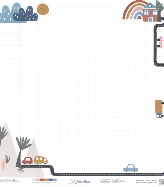 Lady Pattern Paper - 12" x 12" DS-Paper - LIL`KIDDOS-VROOM-VROOM