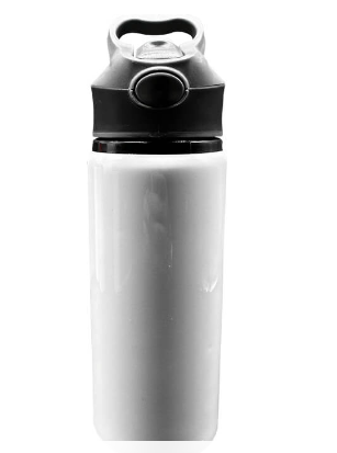 Sublimation or Laser Transfer Sport Bottle - 650 ml White Aluminium Quick Spout Bottle