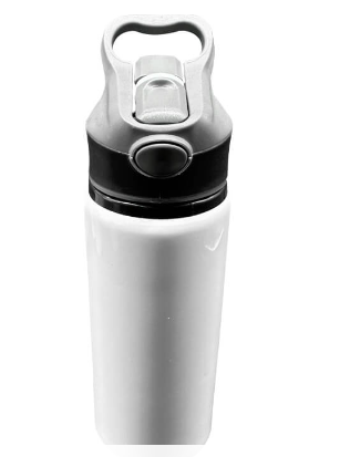 Sublimation or Laser Transfer Sport Bottle - 650 ml White Aluminium Quick Spout Bottle